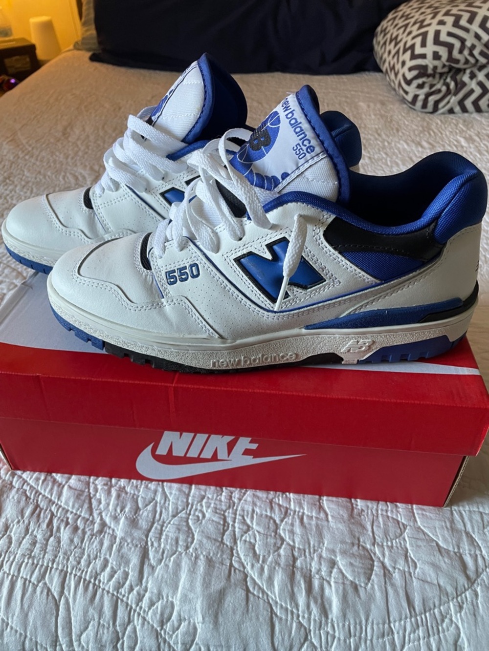 New Balance 550 White and Blue Men’s Sneakers
